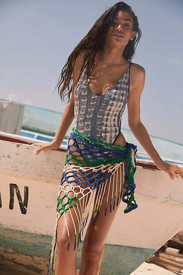 Catty Crochet Fringe Pareo Multi