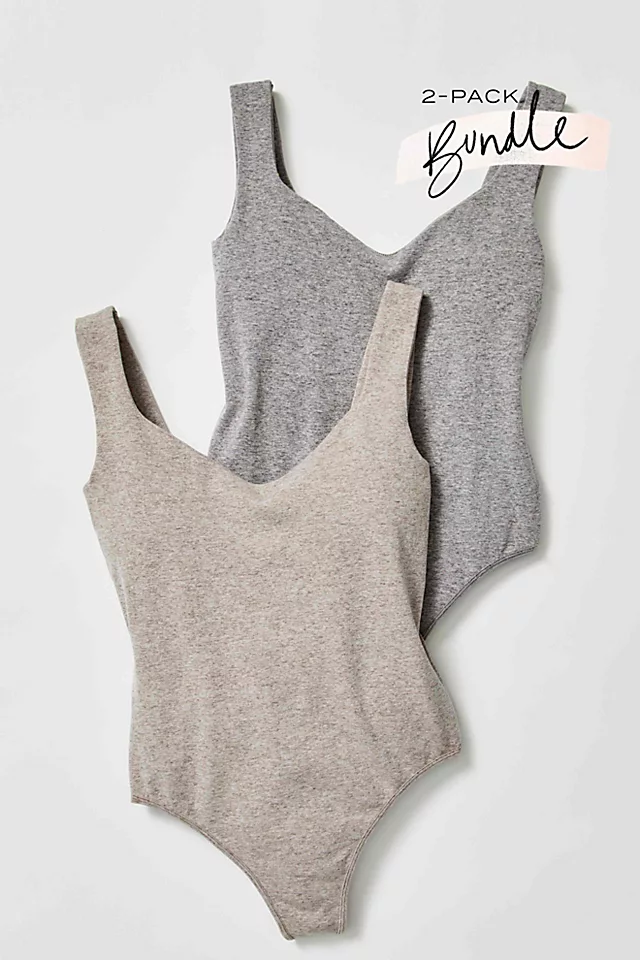 Clean Lines Bodysuit 2-Pack Bundle Heathered Bundle
