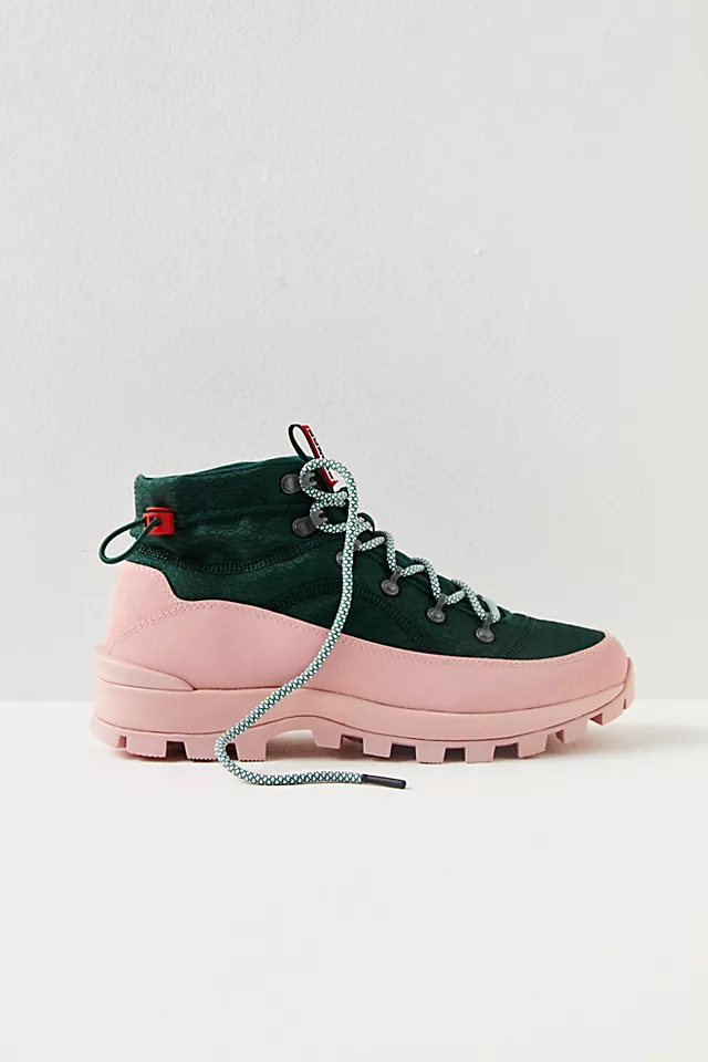 Hunter Travel Explorer Boots Thicket Green / Faded Rose