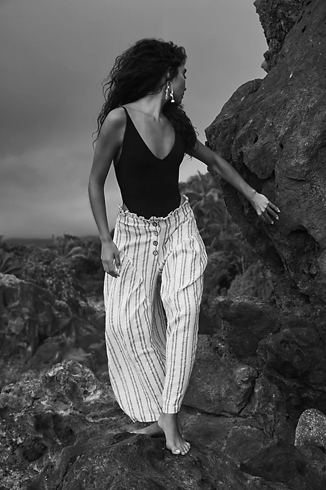 Poppy Pants Neutral Stripe Combo