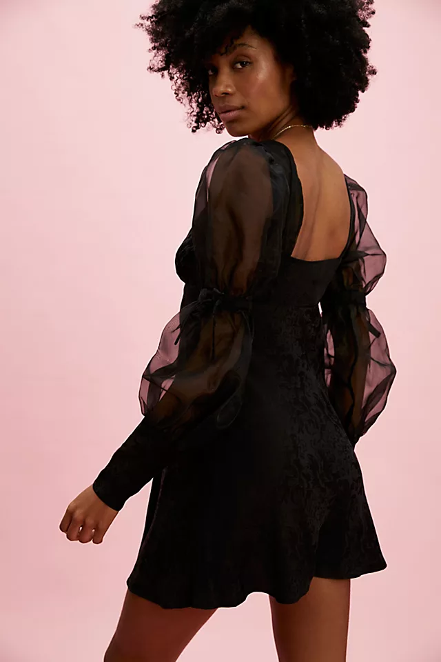 For Love & Lemons Gabrielle Mini Dress Black