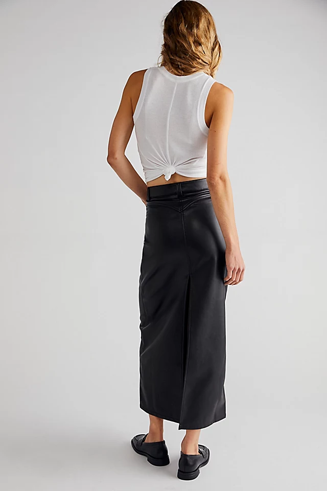 City Slicker Vegan Maxi Skirt Black