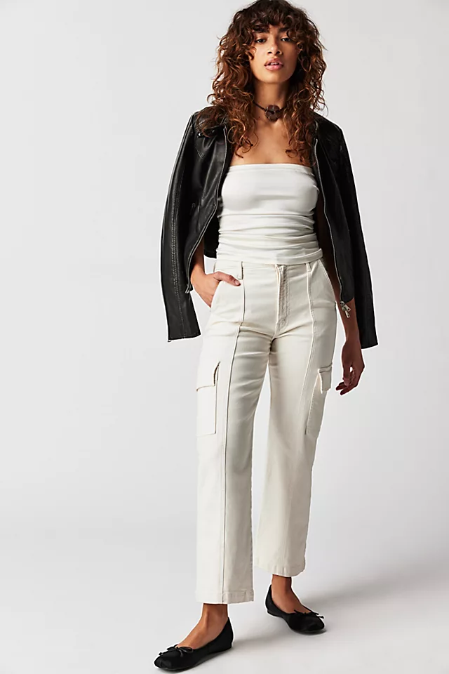 MOTHER The Rambler Cargo Ankle Pants Cream Puffs