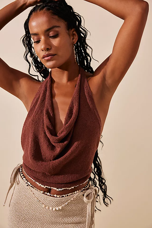 Iris Sweater Open-Back Halter Star Anise