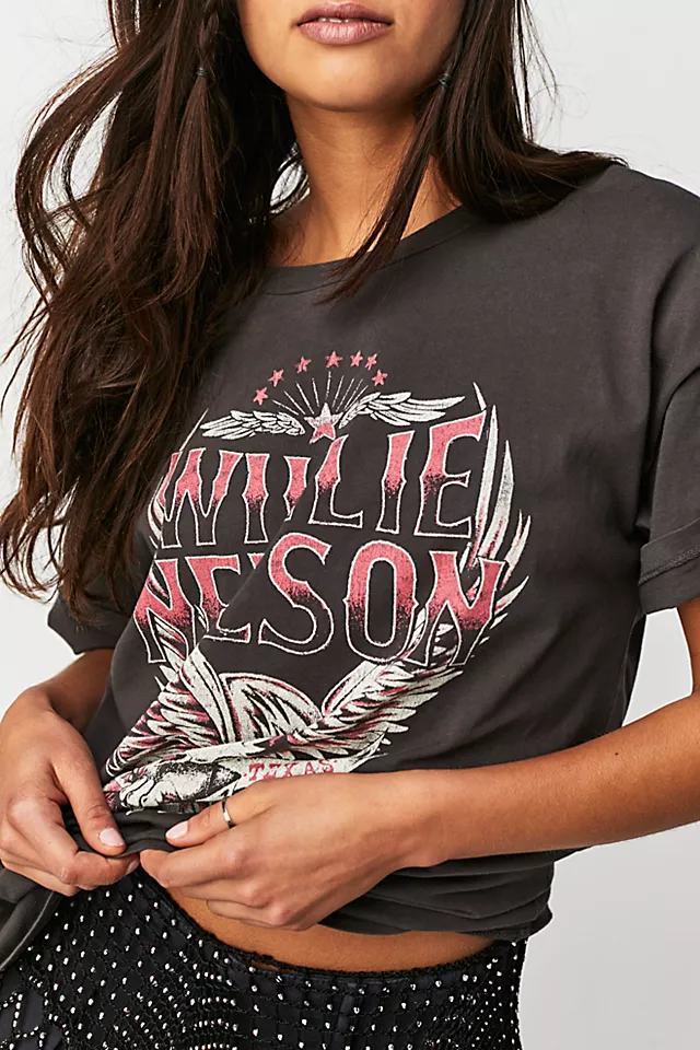 Willie Nelson Eagle Merch Tee Washed Black