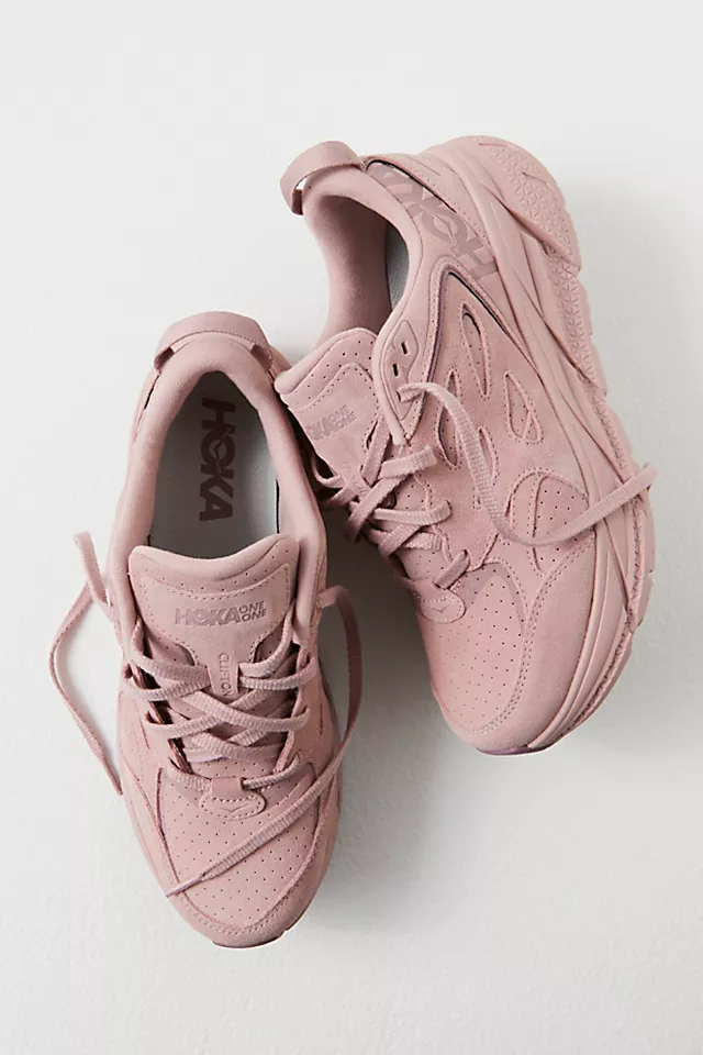 Hoka Clifton L Suede Sneakers Pale Mauve