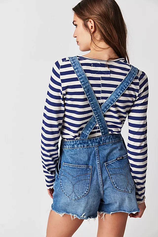 Rolla's Original Short Overalls Mid Vintage Blue