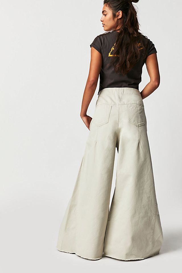 Sandrine Rose Paneled Wide-Leg Pants Neutral