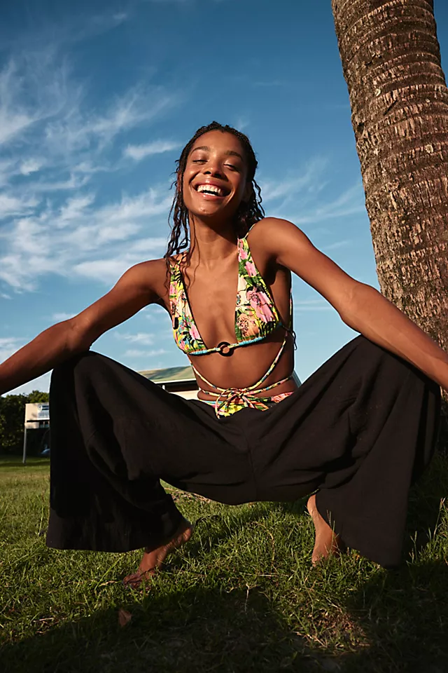 Agua Bendita Lake Bikini Top Tropical Print