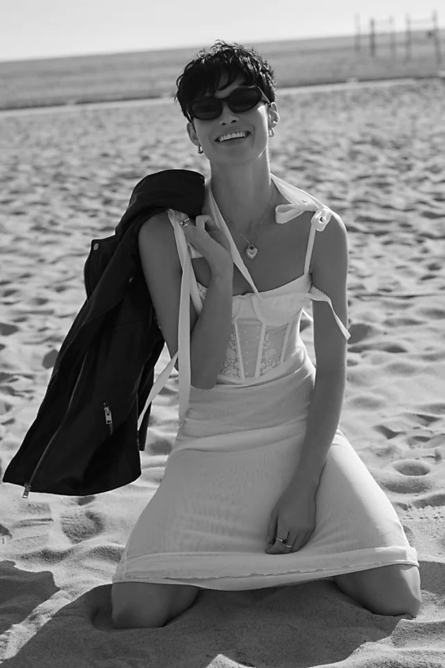 Got Glam Mesh Slip Ivory