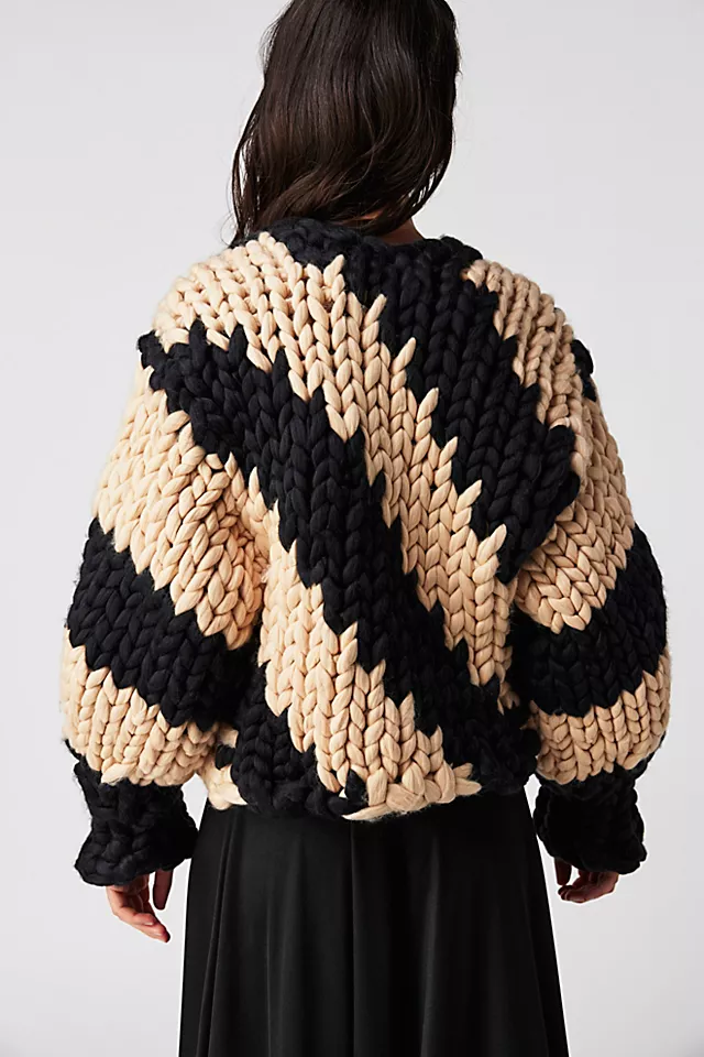 Hope Macaulay Diagonal Colossal Knit Jacket Black