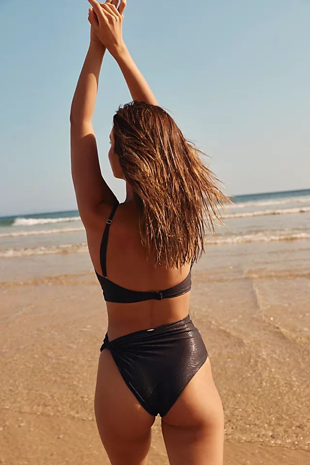 Boamar Maka Bikini Bottoms Metallic Black Shine