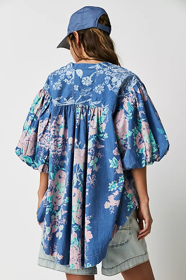 Cosette Printed Pullover Chambray Combo