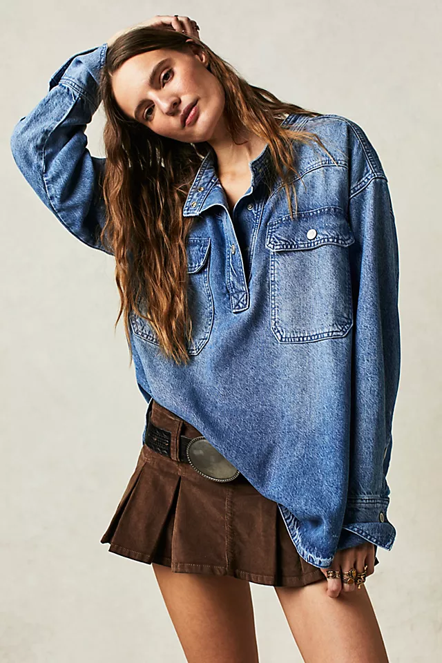 Nona Trapeze Swing Top Canyon Blue