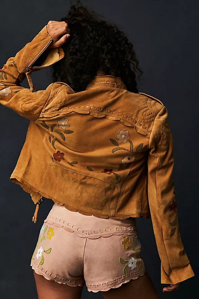Honeybuzz Suede Moto Jacket Honey