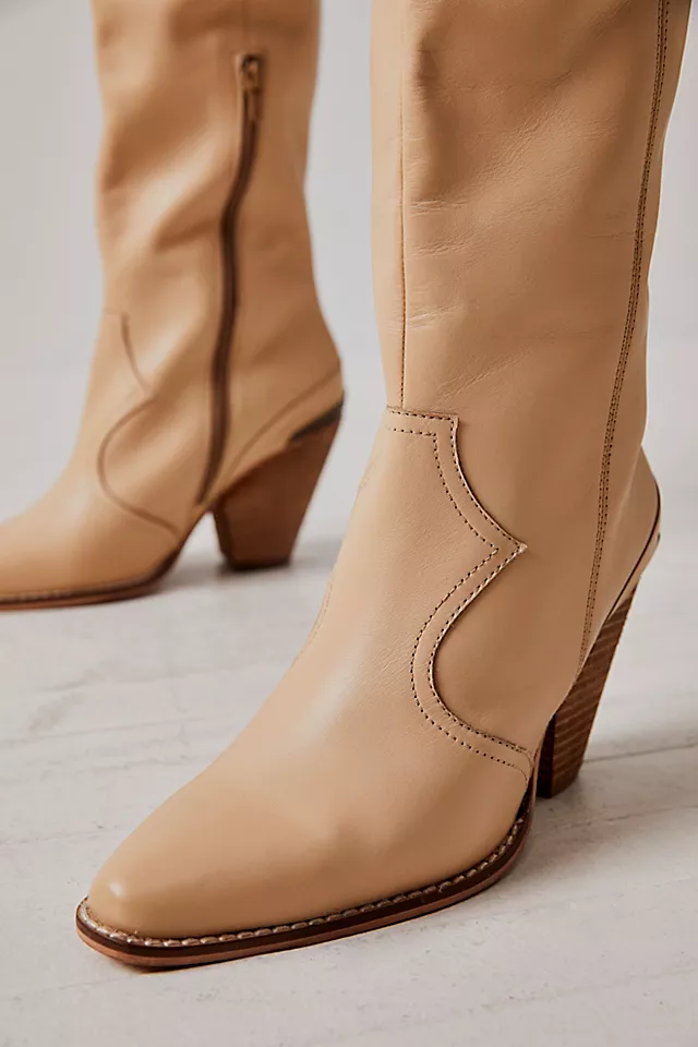 Leni Tall Western Boots Camel