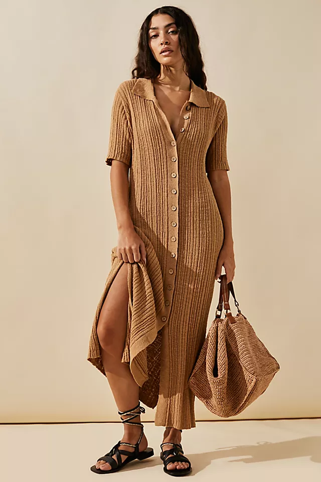 Riding Waves Sweater Midi Iced Coffee