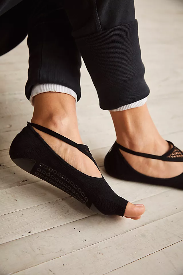 Arebesk Muse Open Toe Grip Socks Black