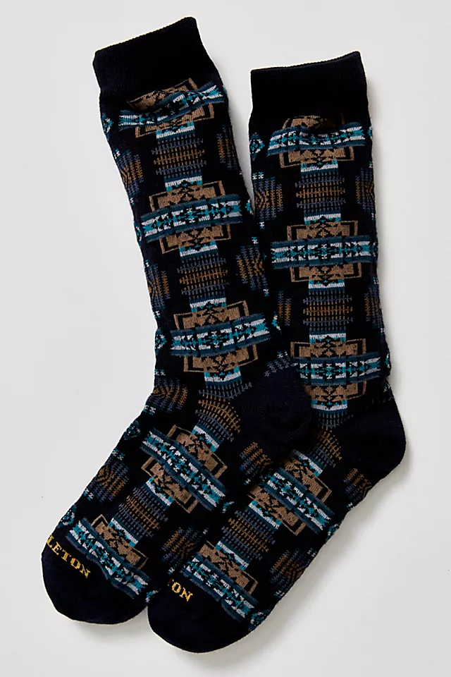 Pendleton Chief Joseph Wool Socks Navy