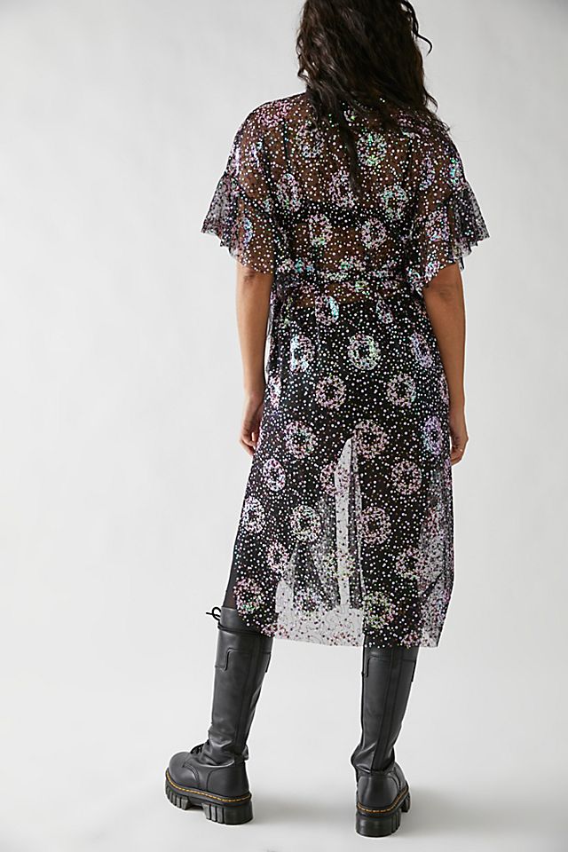 Anna Sui Sparkler Sequin Coverup Lavender Multi