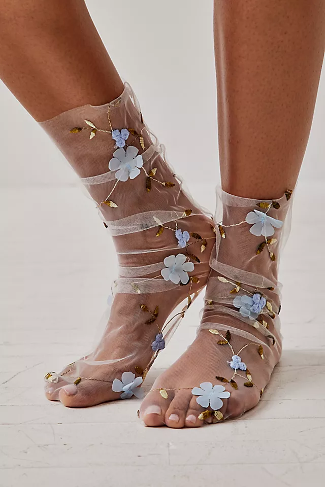 Picket Fence Socks Blue