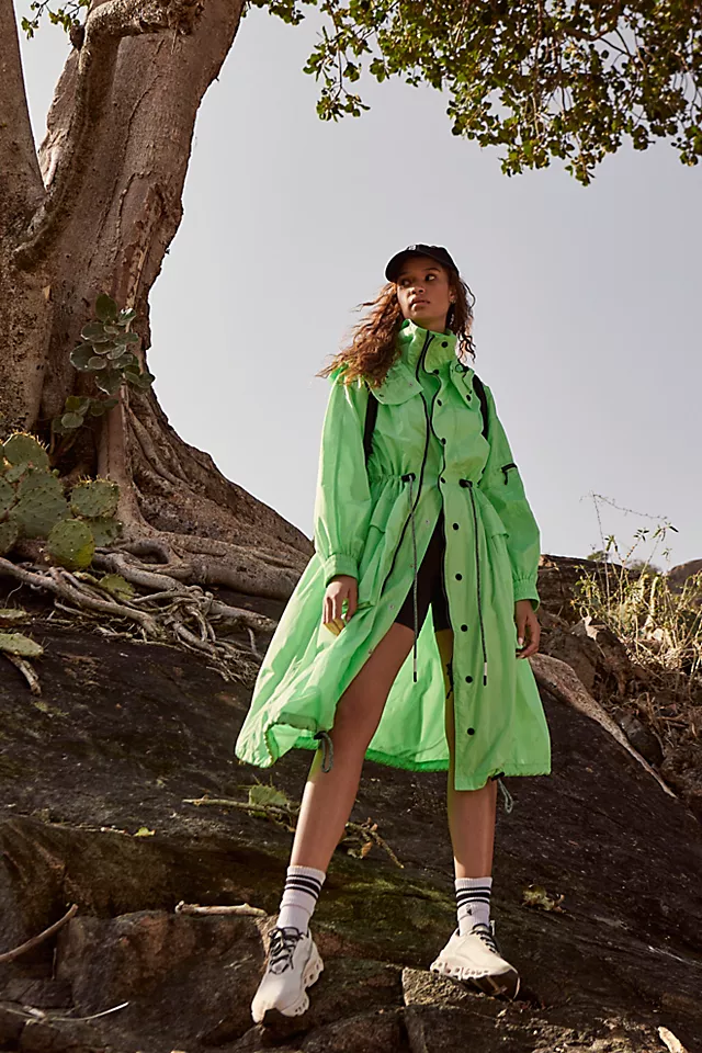 Aurora Maxi Windbreaker Parka Neon Lime