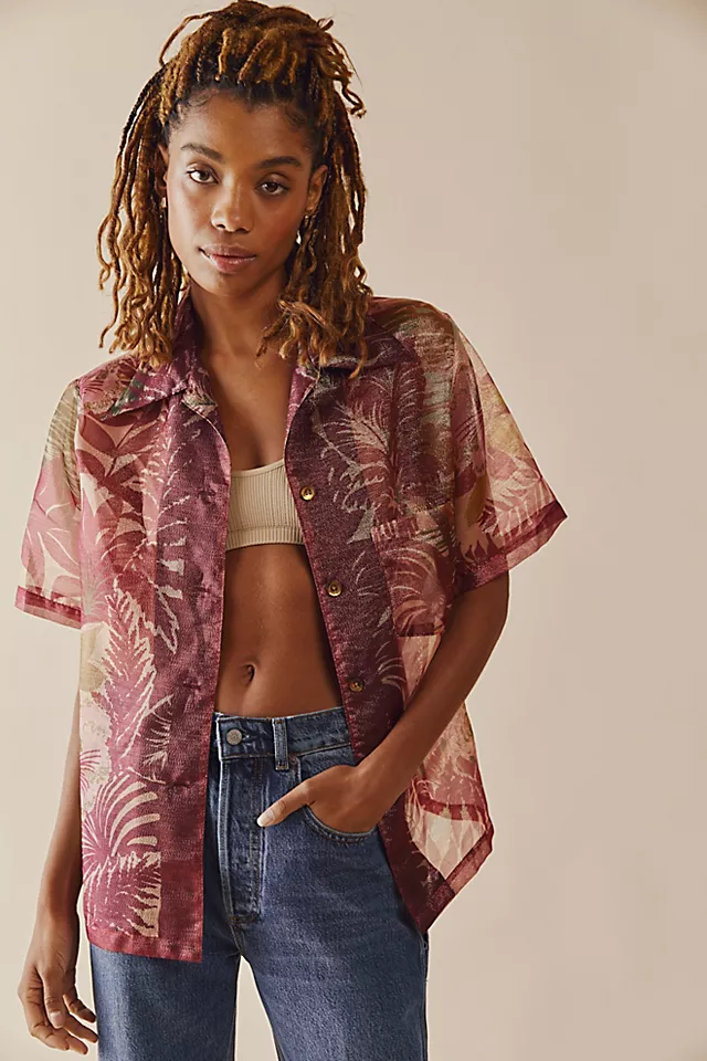 Anna Sui Tropical Paradise Buttondown Tropical Combo