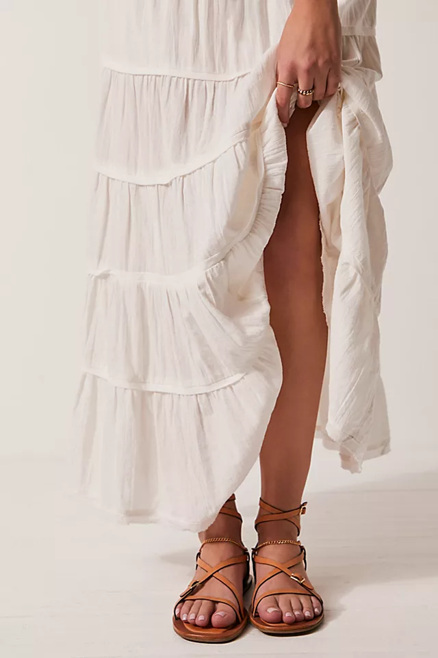 Athena Anklet Wrap Sandals Tan