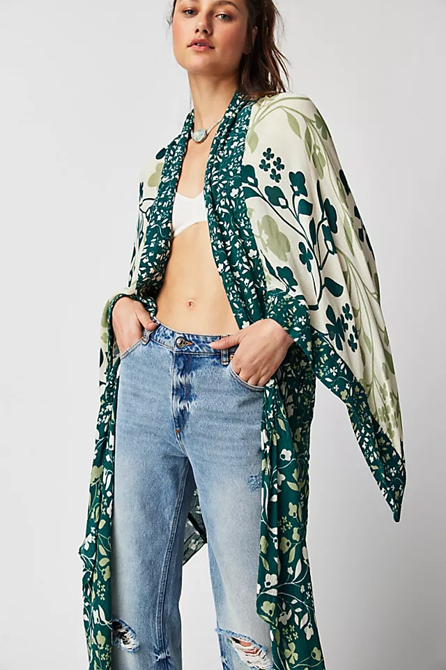 Marley Mixed Print Kimono Green Tea Combo