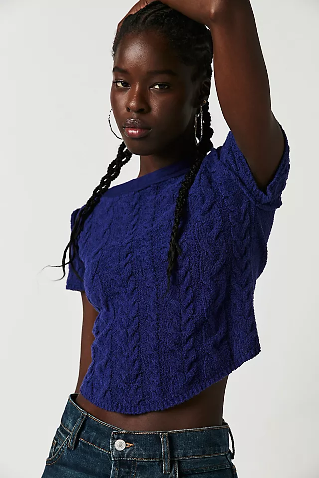 Baby Cable Tee Blue Depth