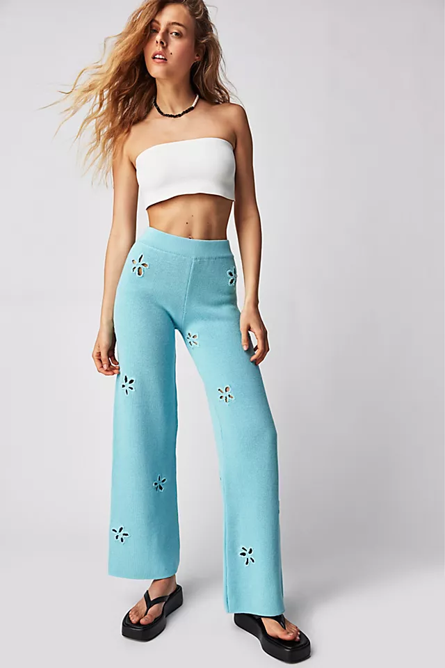 Tach Lila Knitted Pants Light Blue