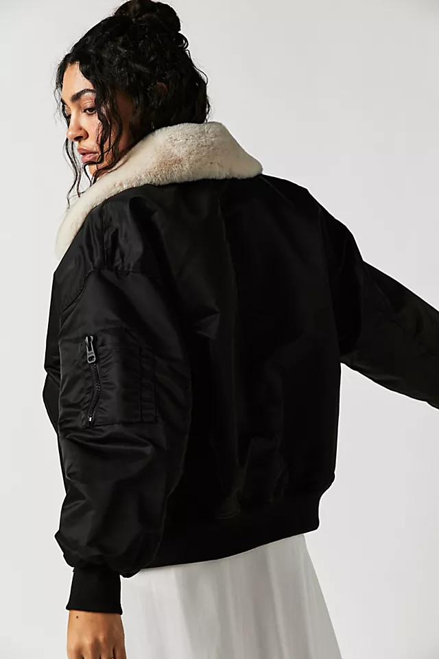 Jakke Belle Cozy Bomber Jacket Black