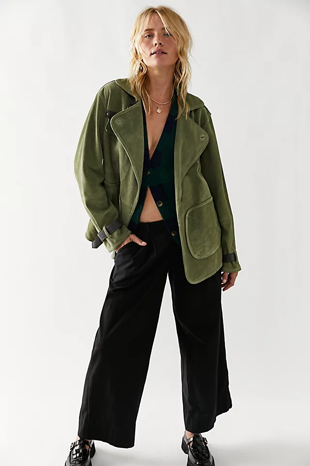 Best Of Me Suede Jacket Sage Combo