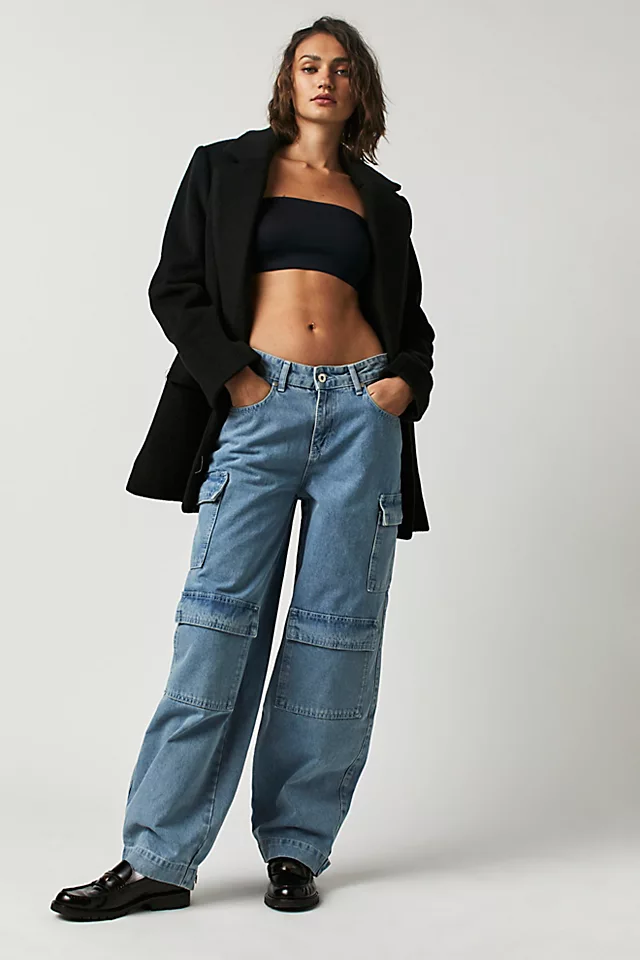 The Ragged Priest Tapered Balloon Jeans Light Blue