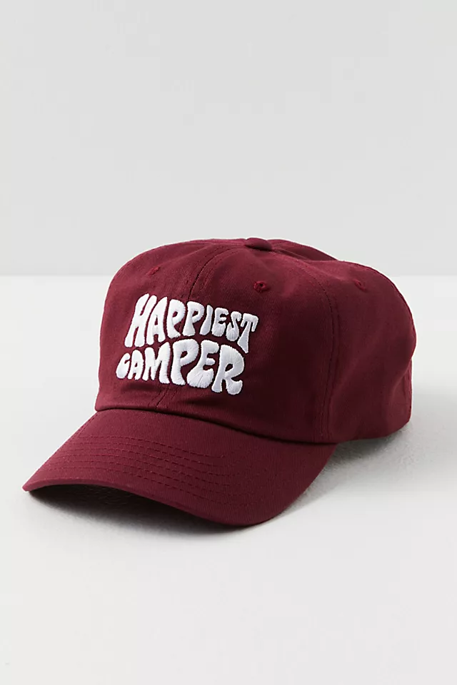 Happiest Camper Baseball Hat Maroon