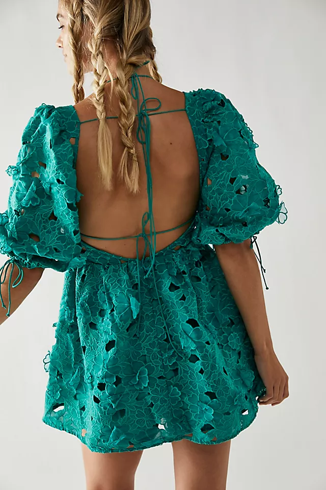 For Love & Lemons Serena Mini Dress Green