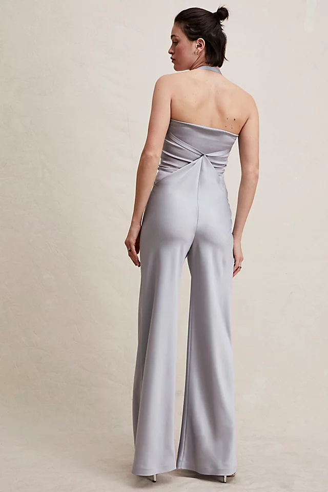 Norma Kamali Halter Bias Pants Silver