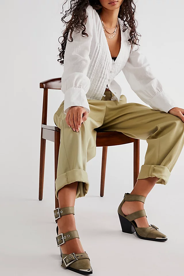 Hendrix Heels Olive Leather