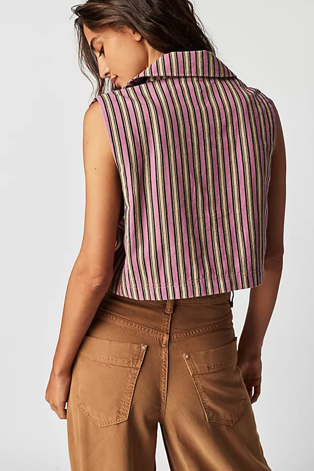 Cropped Bonnie Vest Pink Combo