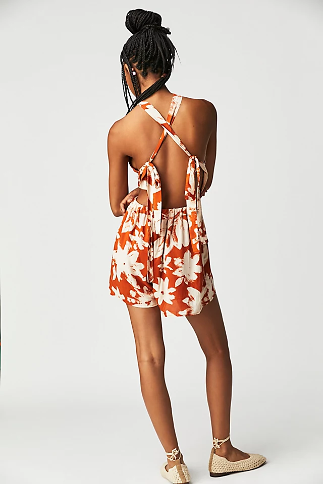 Coral Tides Romper Rust Combo