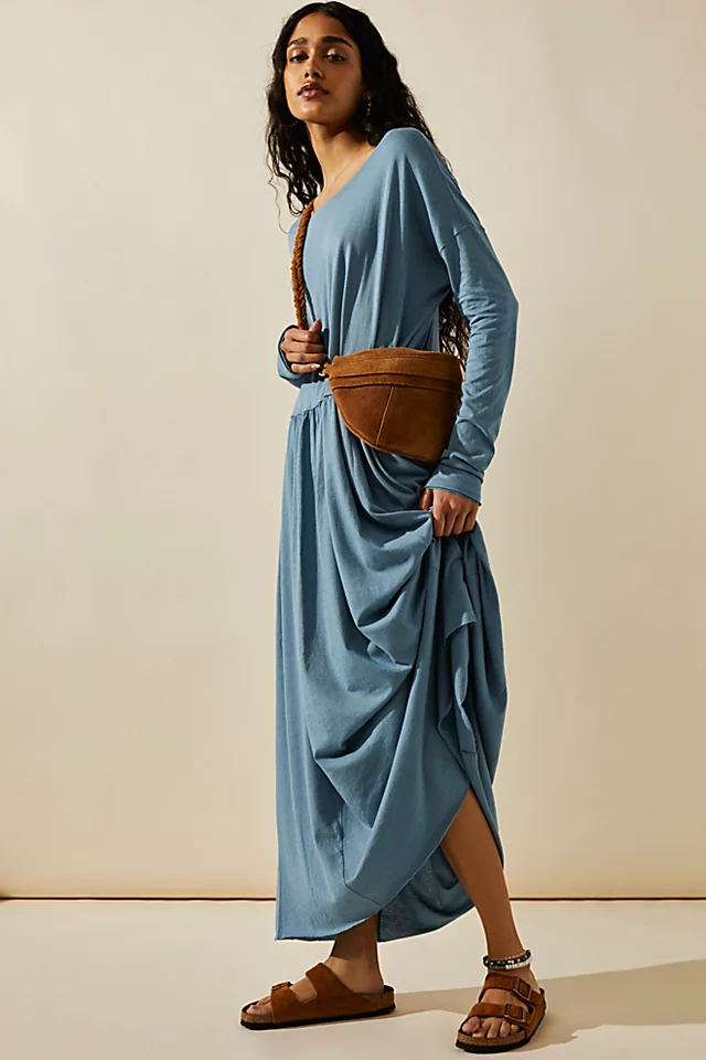 Anytime Cotton Midi Blue Wave