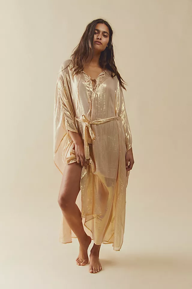 Shilow Shimmer Maxi Kaftan Gold