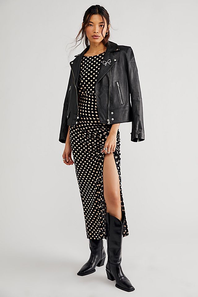 Lakeside Printed Midi Dress Black Combo