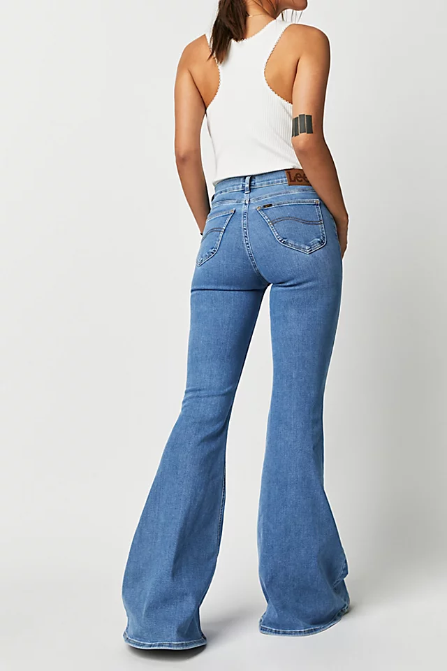 Lee High-Rise Ever Fit Flare Jeans Mid Stone