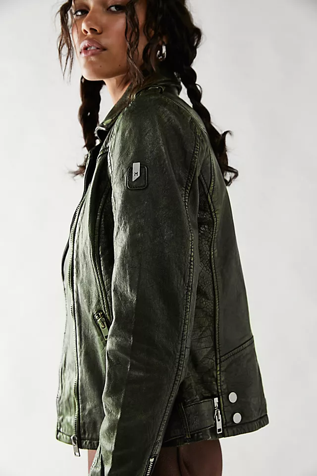 Wild Leather Croc Jacket Green Tea