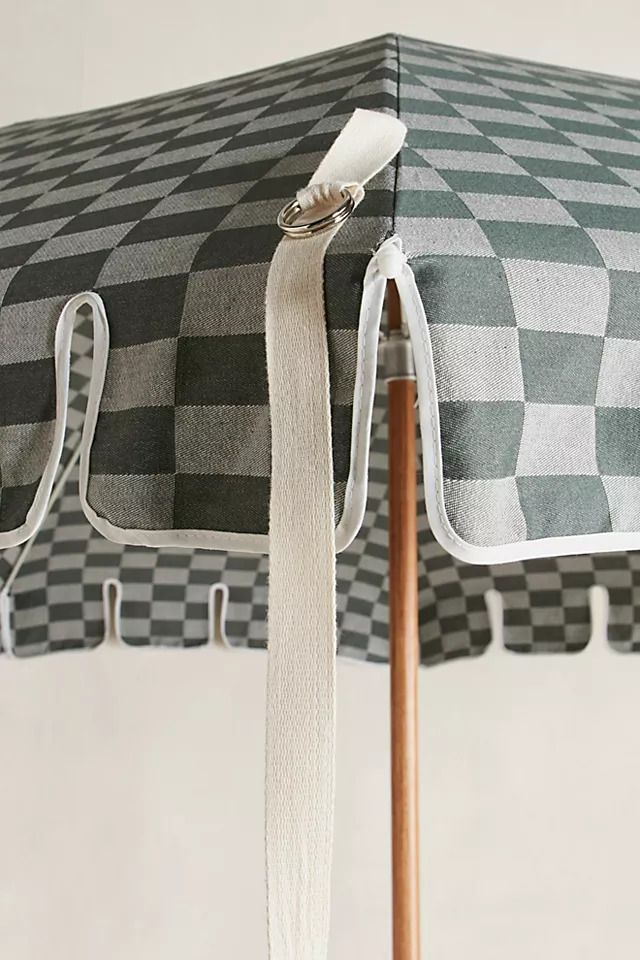Premium Beach Umbrella Green Check
