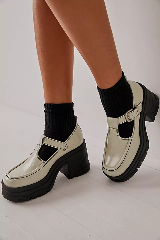 Mayla Platform Mary Janes White