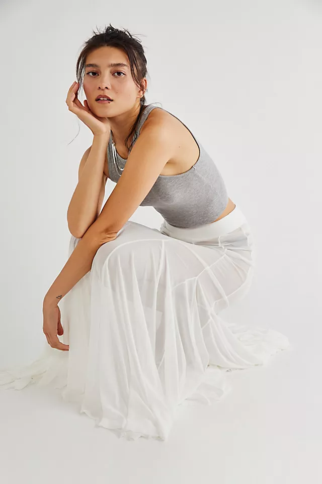 Godet Girl Mesh 1/2 Slip Ivory