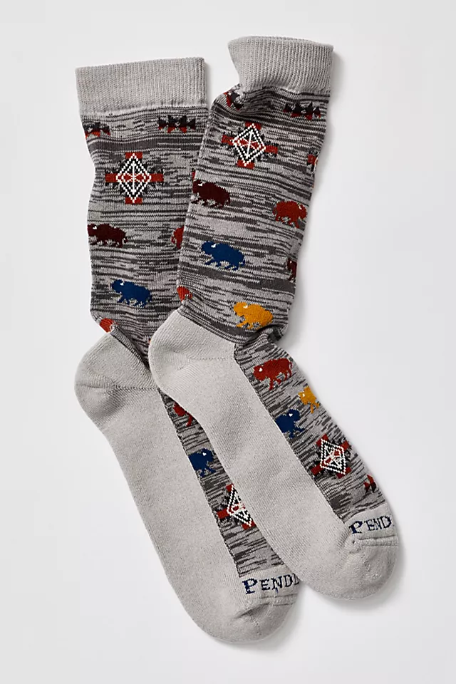 Pendleton Prairie Rush Crew Socks Grey