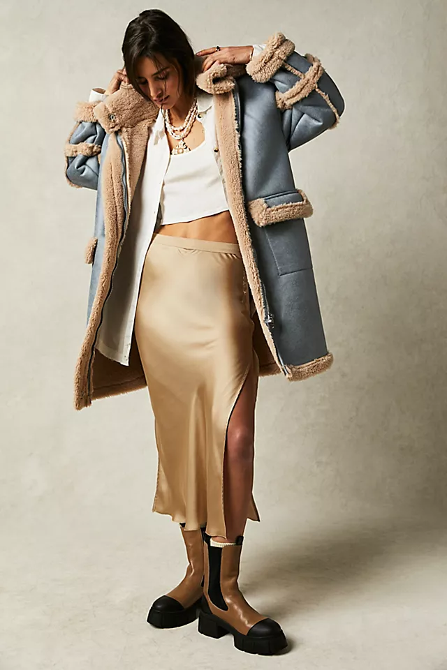 Jakke Azeala Shearling Parka Blue